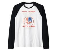 What is A Veteran that is Honor Veterans Day Patriotic US Raglan Baseball Tee