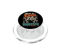 What is Even Happening Funny Confused Sarcastic Raccoon Meme PopSockets PopGrip for MagSafe
