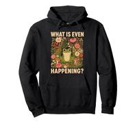What Is Even Happening Funny Frog Floral Mushroom Pullover Hoodie