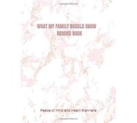 WHAT MY FAMILY SHOULD KNOW RECORD BOOK: Final Wishes Organizer ~ Comprehensive End of Life Organizer & Estate Planning Workbook for the Christian Family, 8.5 x 11