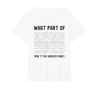 What Part of Complicated Math Equations Funny Maths Humor T-Shirt, Women's Plus, White, 1X