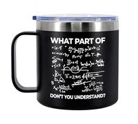 What Part of Don't You Understand Engineer Gifts Funny Sarcastic Math Teacher Insulated Coffee Mug with Handle and Lid Camping Travel Thermal Mugs 14 oz Black