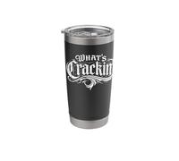 What’s Cracking Funny tee Gothic Old English Graffiti Style Stainless Steel Insulated Tumbler