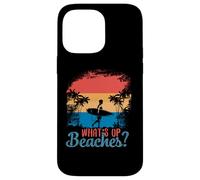 What´s Up Beaches? Palm Tree Sunglasses Sea Cool Pun Beach Case for iPhone 14 Pro Max