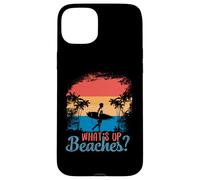 What´s Up Beaches? Palm Tree Sunglasses Sea Cool Pun Beach Case for iPhone 15 Plus
