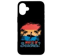 What´s Up Beaches? Palm Tree Sunglasses Sea Cool Pun Beach Case for iPhone 16 Plus