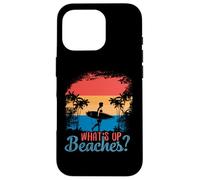 What´s Up Beaches? Palm Tree Sunglasses Sea Cool Pun Beach Case for iPhone 16 Pro