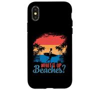 What´s Up Beaches? Palm Tree Sunglasses Sea Cool Pun Beach Case for iPhone X/XS