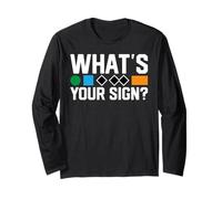 What’s Your Sign Funny Skiing Trail Marker Humor Skier Long Sleeve T-Shirt