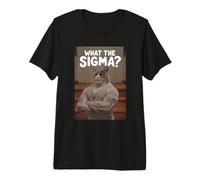 What Sigma Meme Cat Meme Muscular Buff Cat Gen Z Pun Premium T-Shirt
