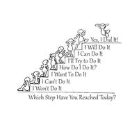 What Step Have You Reached Today? Motivational Quotes Team Building Quotes Fine Carving Stickers 34x45.6cm Wall beautification Black