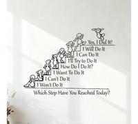 What Step Have You Reached Today? Motivational Quotes Team Building Quotes Fine Carving Stickers 34x45.6cm Wall beautification Black