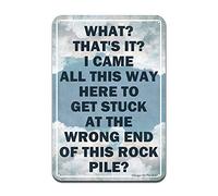 What?That's It?I Came All This Way Here to Get Stuck at The Wrong End of This Rock Pile? Iron Poster Painting Tin Sign Vintage Wall Decor for Cafe Bar Pub Home Beer Decoration Crafts