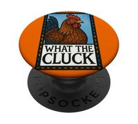 What the Cluck Funny Chicken Saying Graphic for Farm PopSockets Adhesive PopGrip