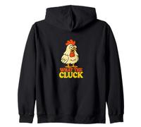 What the Cluck Funny Chicken Saying Graphic for Farm Zip Hoodie