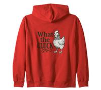 What the Cluck Funny Chicken Saying Graphic for Farm Zip Hoodie