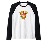 What the Cluck Funny Chicken Saying Graphic Raglan Baseball Tee