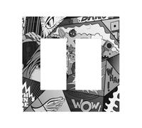 What The Comic Modern Leather-Textured Dual Rocker Switch Plate Cover â€“ Premium Pc Material Wall Plate for Residential & Commercial Use, Full-Panel Printed Design with Decorative Painted Screws