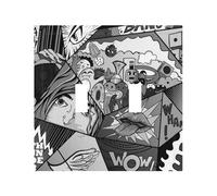 What The Comic Modern Leather-Textured Dual Rocker Switch Plate Cover â€“ Premium Pc Material Wall Plate for Residential & Commercial Use, Full-Panel Printed Design with Decorative Painted Screws