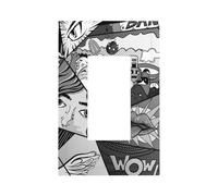 What The Comic Modern Single-Gang Switch Wall Plate â€“ Premium Pc Material Decorative Cover with Full-Panel Printed Design, Easy Installation for Residential & Commercial Use