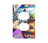 What The Comic Modern Single-Gang Switch Wall Plate â€“ Premium Pc Material Decorative Cover with Full-Panel Printed Design, Easy Installation for Residential & Commercial Use