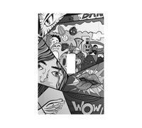 What The Comic Modern Single-Gang Switch Wall Plate â€“ Premium Pc Material Decorative Cover with Full-Panel Printed Design, Easy Installation for Residential & Commercial Use