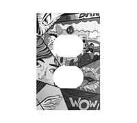 What The Comic Modern Single-Gang Switch Wall Plate â€“ Premium Pc Material Decorative Cover with Full-Panel Printed Design, Easy Installation for Residential & Commercial Use
