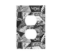 What The Comic Premium One-Gang Decorative Switch Plate Cover with Textured Fabric-Grain Finish & Accent Dot Design â€“ Durable Pc Material Wall Plate for Residential and Commercial Use