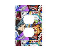 What The Comic Premium One-Gang Decorative Switch Plate Cover with Textured Fabric-Grain Finish & Accent Dot Design â€“ Durable Pc Material Wall Plate for Residential and Commercial Use