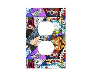 What The Comic Premium One-Gang Decorative Switch Plate Cover with Textured Fabric-Grain Finish & Accent Dot Design â€“ Durable Pc Material Wall Plate for Residential and Commercial Use