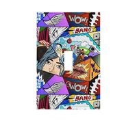 What The Comic Premium Single-Gang Roman Frame Switch Plate â€“ Realistic Leather-Texture Finish, Durable Pc Material Wall Cover for Residential & Commercial Use (Includes Decorative Screws)