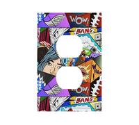 What The Comic Premium Single-Gang Roman Frame Switch Plate â€“ Realistic Leather-Texture Finish, Durable Pc Material Wall Cover for Residential & Commercial Use (Includes Decorative Screws)