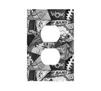 What The Comic Premium Single-Gang Roman Frame Switch Plate â€“ Realistic Leather-Texture Finish, Durable Pc Material Wall Cover for Residential & Commercial Use (Includes Decorative Screws)