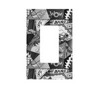 What The Comic Premium Single-Gang Roman Frame Switch Plate â€“ Realistic Leather-Texture Finish, Durable Pc Material Wall Cover for Residential & Commercial Use (Includes Decorative Screws)