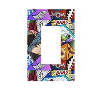 What The Comic Premium Single-Gang Roman Frame Switch Plate â€“ Realistic Leather-Texture Finish, Durable Pc Material Wall Cover for Residential & Commercial Use (Includes Decorative Screws)