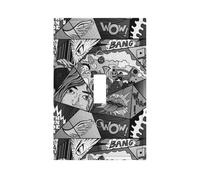 What The Comic Premium Single-Gang Roman Frame Switch Plate â€“ Realistic Leather-Texture Finish, Durable Pc Material Wall Cover for Residential & Commercial Use (Includes Decorative Screws)