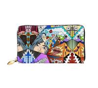 What The Comic Stylish Leather Long Clutch Wallet Multi-Functional Ladies Wallet with Zipper, Ideal for Women and Girls Fashionable & Practical Design for Everyday Use