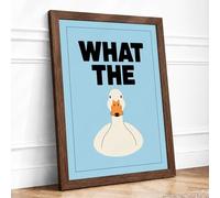 What The Duck Framed Wall Art Print A1 Walnut