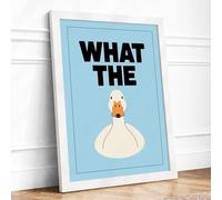 What The Duck Framed Wall Art Print A1 White