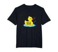 What The Duck Funny Rubber Ducky Bathtime Humor T-Shirt, Men's Big and Tall, Black, 5X Tall