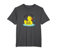 What The Duck Funny Rubber Ducky Bathtime Humor T-Shirt, Men's Big and Tall, Dark Heather Grey, 6X Tall