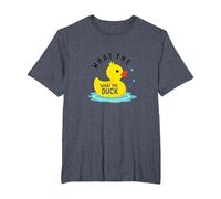 What The Duck Funny Rubber Ducky Bathtime Humor T-Shirt, Men's Big and Tall, Heather Blue, 3X Tall