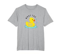 What The Duck Funny Rubber Ducky Bathtime Humor T-Shirt, Men's Big and Tall, Heather Grey, 6X Tall