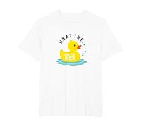 What The Duck Funny Rubber Ducky Bathtime Humor T-Shirt, Men's Big and Tall, White, 4X Tall
