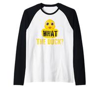 What The Duck? Funny Rubber Ducky Farm Animal Pet Zoo Gift Raglan Baseball Tee