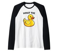 What The Duck Funny Silly Sarcastic Viral Duck Meme Pun Raglan Baseball Tee