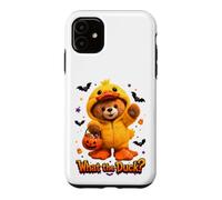 What The Duck Halloween Teddy Bear Wearing Yeallow Duck Case for iPhone 11
