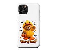 What The Duck Halloween Teddy Bear Wearing Yeallow Duck Case for iPhone 11 Pro