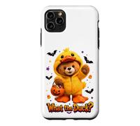 What The Duck Halloween Teddy Bear Wearing Yeallow Duck Case for iPhone 11 Pro Max