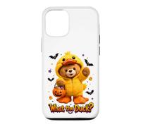 What The Duck Halloween Teddy Bear Wearing Yeallow Duck Case for iPhone 12/12 Pro